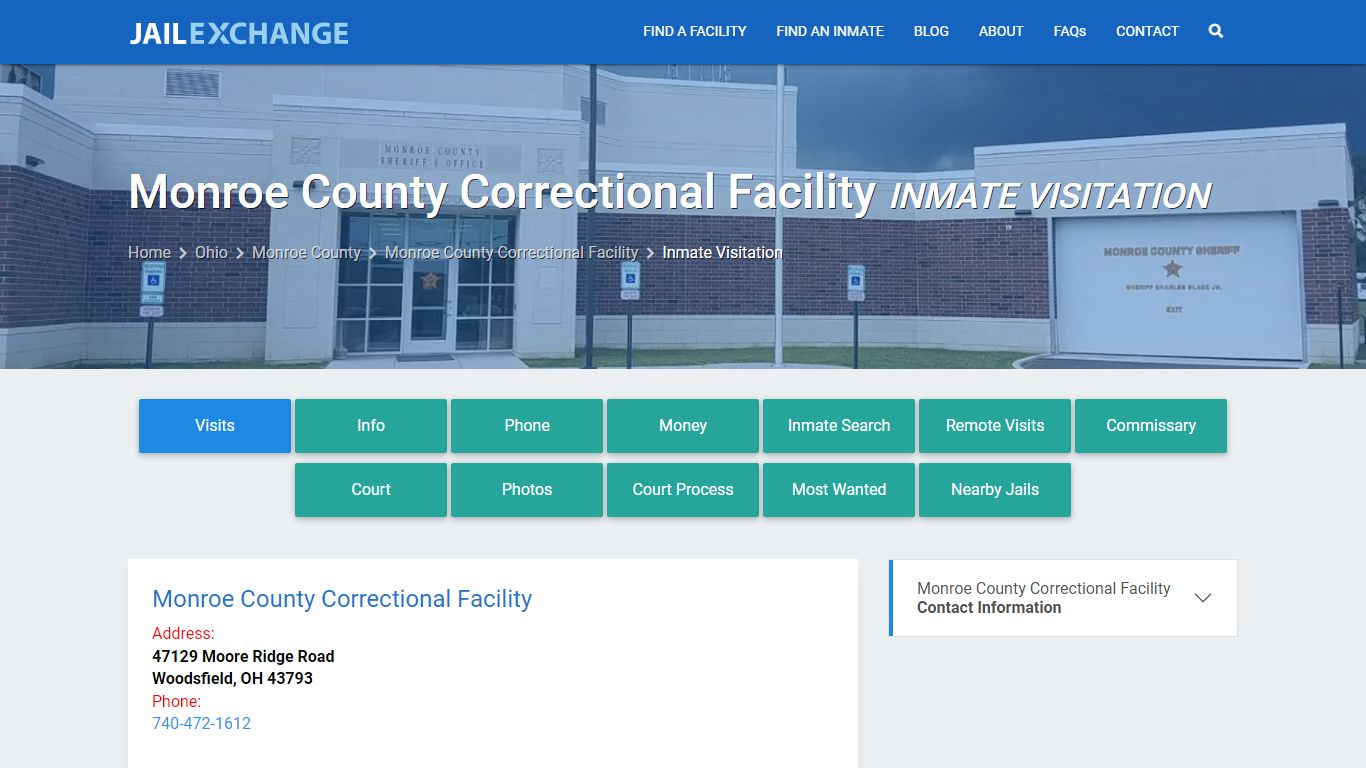 Inmate Visitation - Monroe County Correctional Facility, OH - Jail Exchange