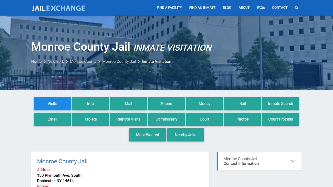 Inmate Visitation - Monroe County Jail, NY - Jail Exchange